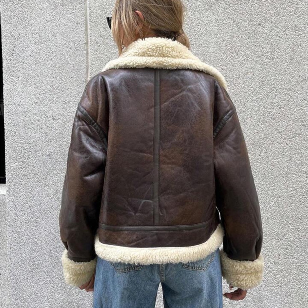 Essnce Teddy Lined PU Leather Jacket - Picture 3 of 4